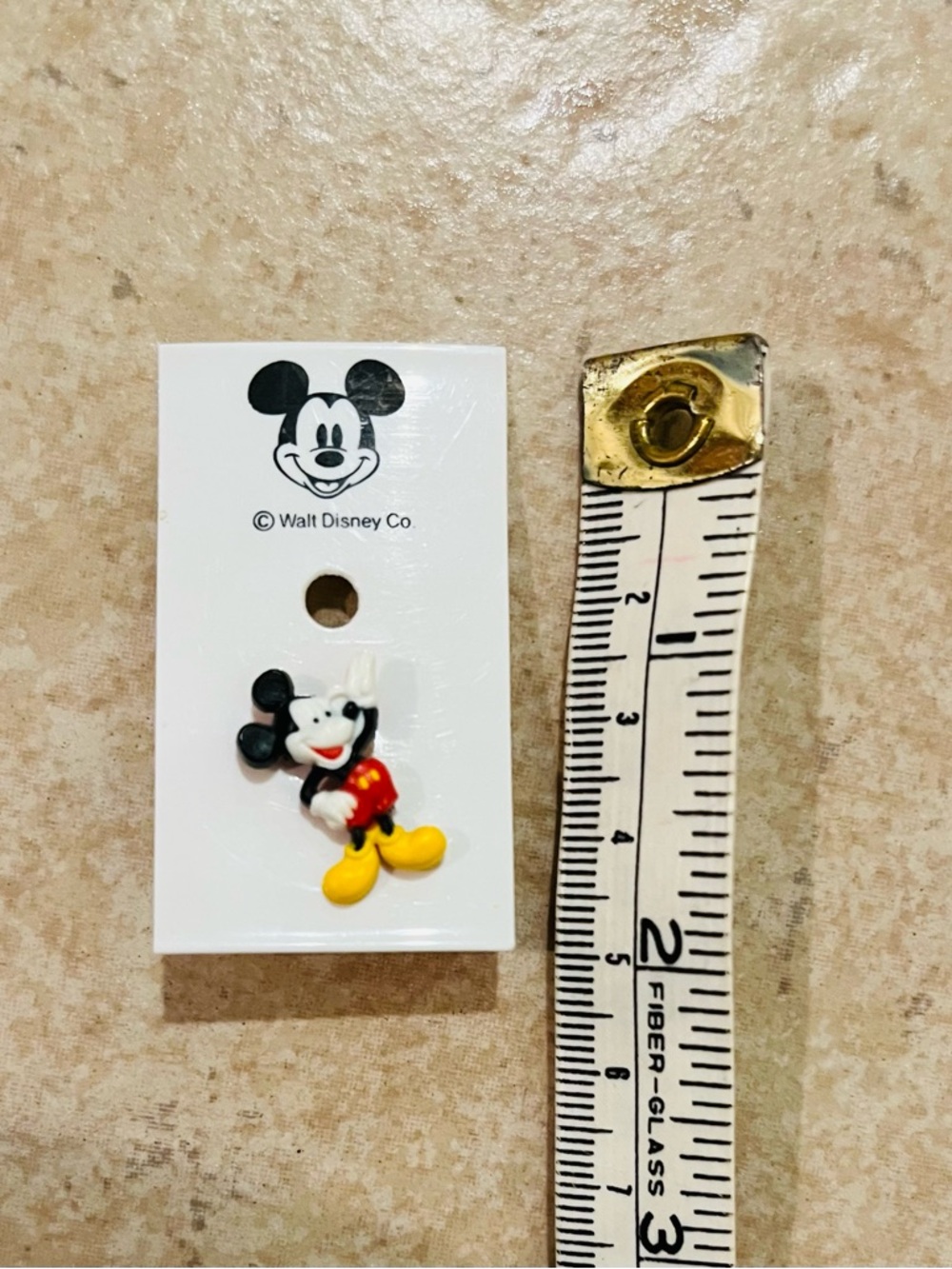 Vintage Disney Mickey Mouse Enamel Pin -Waving Mickey Original Card Collectible